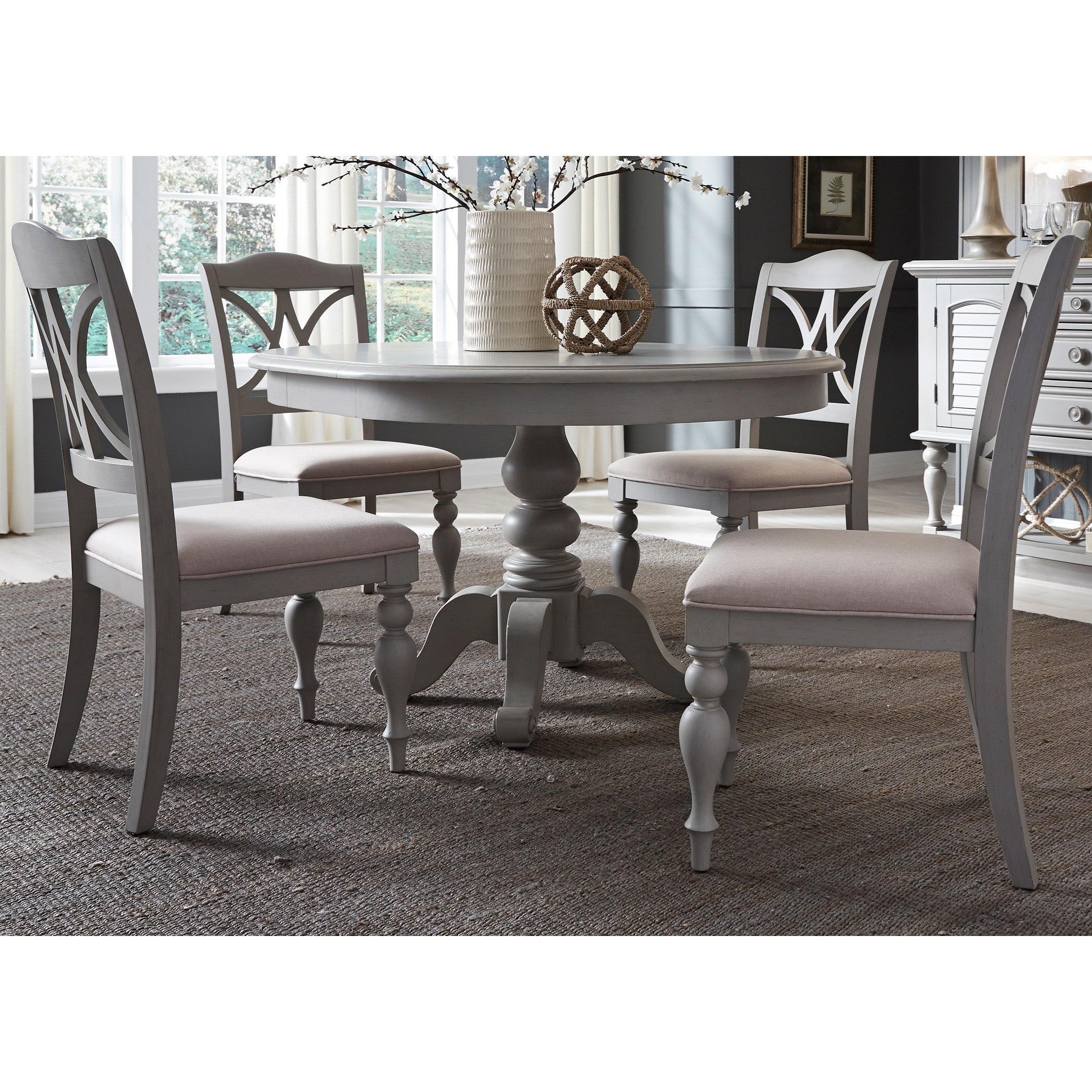 Libby Summer House II 5 Piece Pedestal Table Set Walker s